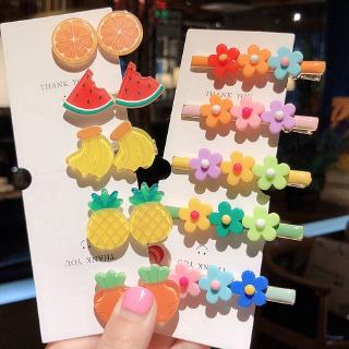 2 Piece Set Korean Girl Hairpin Small Fresh Candy Color Cute Fruit Hair Accessories