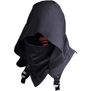 หมวกคอสเพลย์ Assassins Creed Mask ผ้าฝ้าย กันลม สีดํา สําหรับปาร์ตี้ฮาโลวีน คริสต์มาส