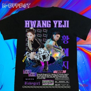 เสื้อยืดผ้าฝ้าย New Kpop ITZY Yeji T-shirt ผู้หญิง ดพิมพ์ลาย เสื้อยืดผ้าฝ้าย คอกลม cotton ความนิยม discount หลวม、fanmade