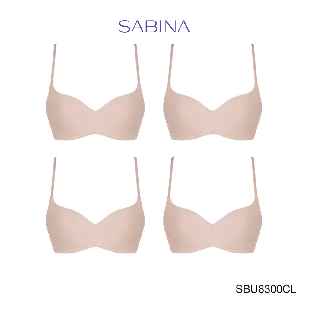 Sabina เสื้อชั้นใน Invisible Wire (Set 4 ชิ้น) (ไม่มีโครง) รุ่น Pretty Perfect รหัส SBU8300CL สีเนื้อ