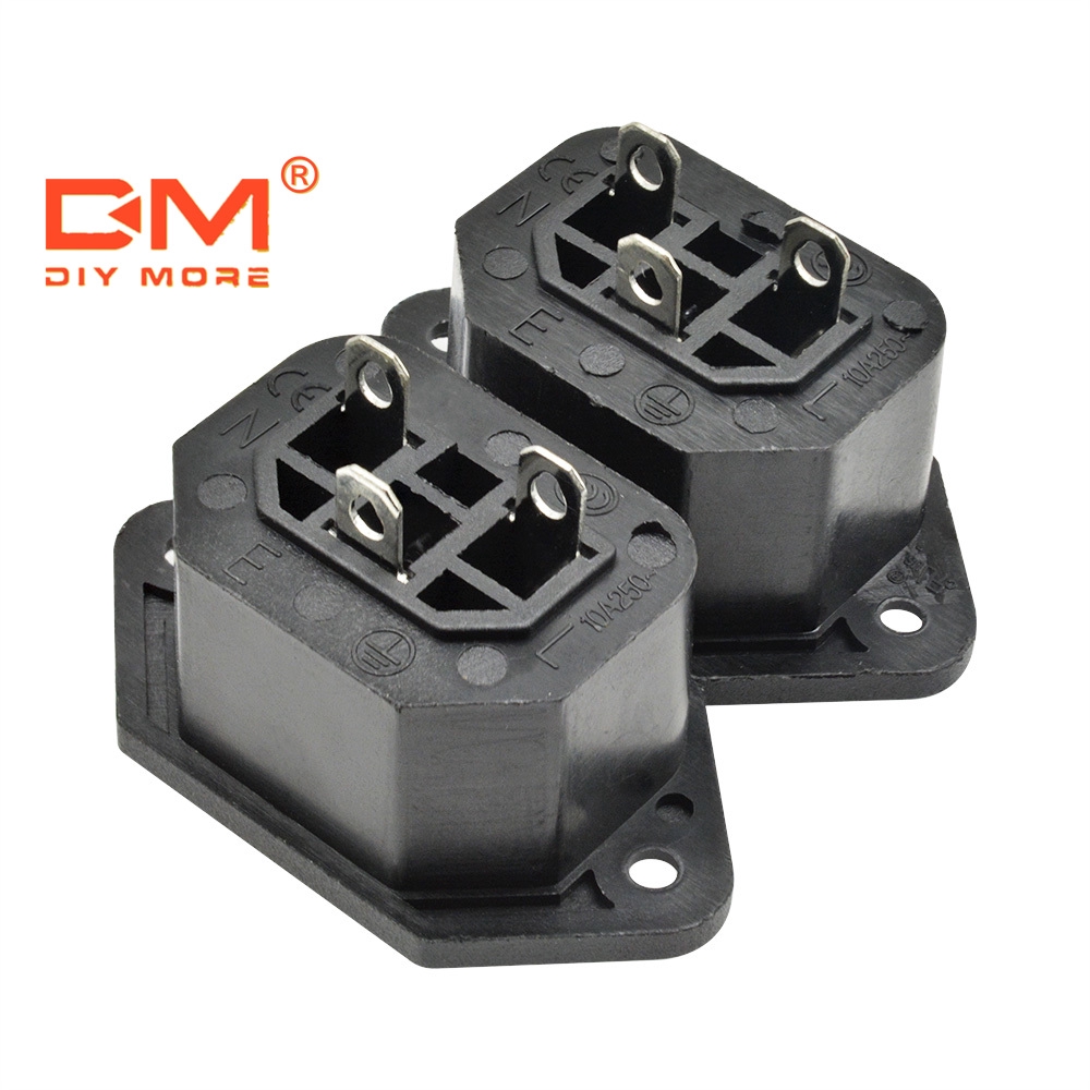 DIYMORE AC 250V 10A ตัวเมีย เชื่อมต่อ ปลั๊กไฟอะแดปเตอร์ซ็อกเก็ตสายไฟ IEC 320 C13