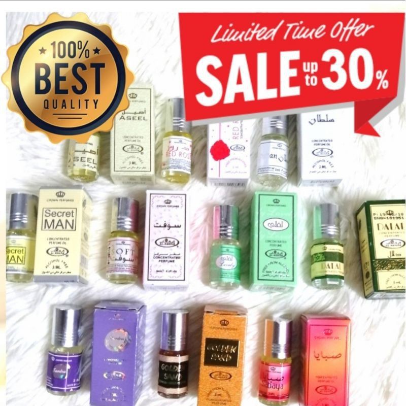 น้ำหอม Alrehab​ perfume ​oil 3ml​ roll ​on อาหรับ กลิ่นคุณภาพ ​แบรนแท้ แท้ หอมแท้100 จิ๋ว