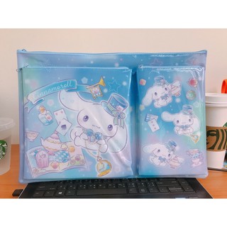 แฟ้มซิป Cinnamoroll ขนาด f4 มีช่องด้านหน้า พร้อมส่ง