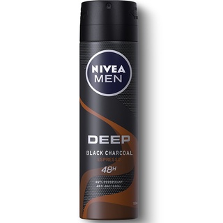 Free Delivery Nivea Men Spray Deep Black Charcoal Brown 150ml. Cash on delivery