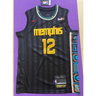 ใหม่ รองเท้า Nba Memphis Grizzlies แฟชั่นฤดูกาล สําหรับผู้ชาย 2021 #เสื้อกีฬาบาสเก็ตบอล ลายทีม Ja Morant Jersey 12 สีดํา