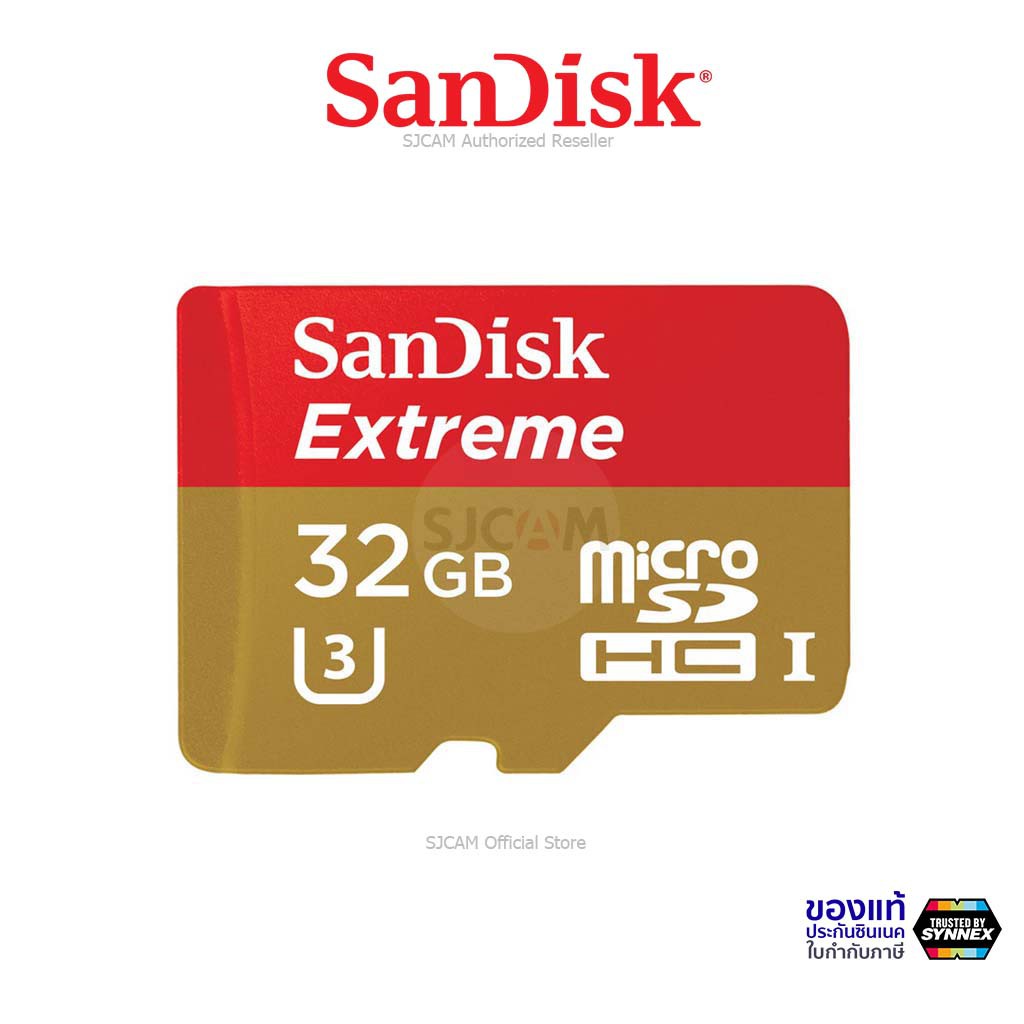 Sandisk Extreme Micro SD Card 32GB Speed 100Mb/s เขียน 60mb/s (SDSQXAF-032G-GN6MN#) Memory กล้องแอคชั่น Eken SJCAM Gopro