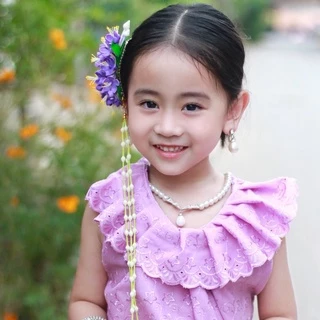 เซตสร้อยมุก ต่างหูหนีบ เครื่องประดับชุดไทยเด็กผู้ใหญ่ ใส่ง่ายไม่เจ็บ