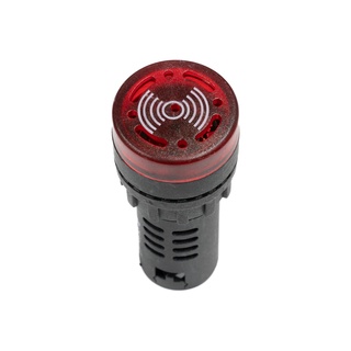 ออด สัญญาณเตือน พร้อมไฟ LED สำหรับตู้คอนโทรล AD16-22SM Buzzer LED Pilot Lamp 22mm AC