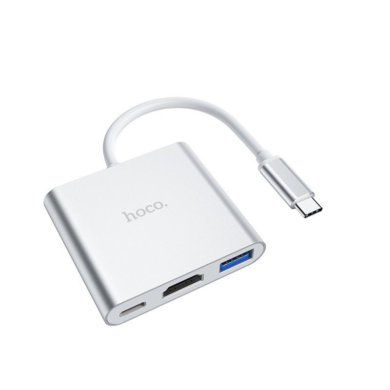 Hoco HB14 Easy use Type-C adapter (Type-C to USB3.0+HDMI+PD) ของแท้ 100%