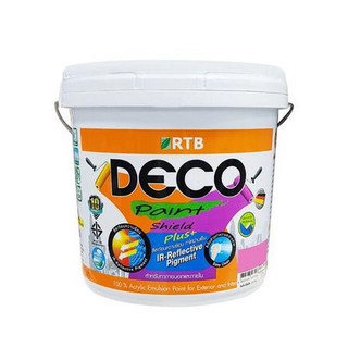 สีน้ำทาภายนอก RTB DECO SHIELD PLUS+ BASE C กึ่งเงา 2.5 แกลลอน สีนํ้ามาตรฐานคุณภาพจาก RTB โดย DECO PAINT เป็นสีทาภายนอก แ