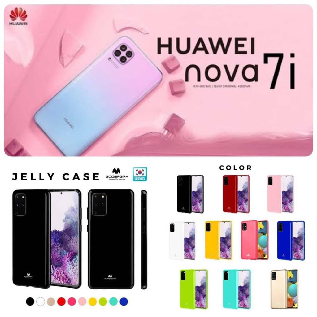 ็Huawei nova 7i MERCURY Goospery Jelly Case TPU ฝาหลัง กันลอย เรียบหลู (ของแท้100%)