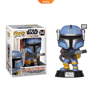 Funko Pop! Star Wars - The Mandalorian - Heavy Infantry Mandalorian 348 โมเดลตุ๊กตาของเล่นสําหรับเด็กพร้อมกล่อง