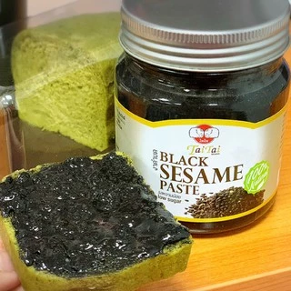 เจ งาดำบด / เนยงาดำ ขนาด 210กรัม (ตราไทไทแบรนด์) Black Sesame Paste รสหวานน้อย น้ำตาล3% LowSugar งาดำบดล้วนๆจนเป็นครีม