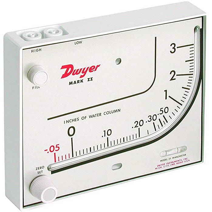 DWYER MANOMETER MARK II MODEL:25 RANGE 0-3"