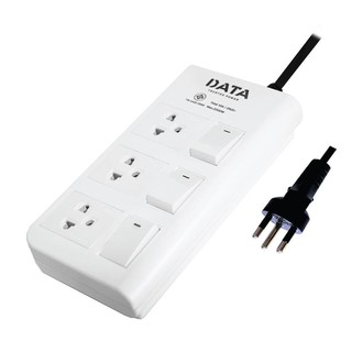 รางปลั๊กไฟ มอก. (3 ช่อง 5 เมตร) สีขาว DATA DT3318TIS power strip (3 outlets 5 meters) white DATA DT3318