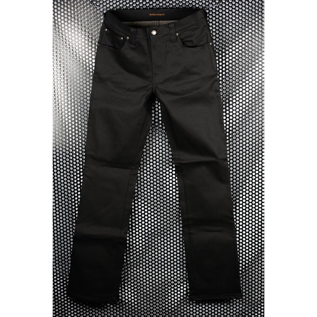 nudie slim jim dry black coated