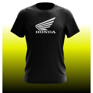 คอตต้อนคอกลมเสื้อยืด ไมโครไฟเบอร์ พิมพ์ลาย Honda Motorbike BajuS-5XL