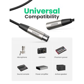 UGREEN 3 pin XLR Male to Female XLR Cable Microphone Sound Cannon Cable Plug XLR(20499,20504,40492)