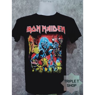 เสื้อยืดคอกลม สกรีนลาย IRON MAIDEN (รหัส 49)