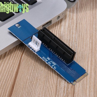 Highways M.2 Ngff Ssd To Pci-E 4X การ์ดอะแดปเตอร์แปลงพร้อมสายเคเบิ้ล (สีฟ้า)