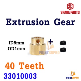 3D Printer PartExtrusion Gear 40Teeth Standard Brass อะไหล่เฟืองชุดดันเส้น สำหรับ 3D Printer ID 5mm