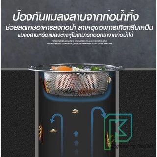 ตะแกรงกรองเศษอาหาร ซิงค์ล้างจาน แบบมีหูหิ้ว หลายแบบ สแตนเลส 304 ไม่มีสนิม