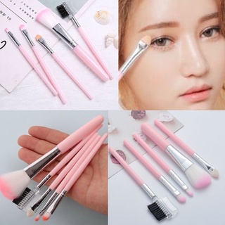 พร้อมส่ง เซ็ตแปรงแต่งหน้า5ชิ้น​พร้อมถุง  เเปรงเเต่งหน้า อุปกรณ์แต่งหน้า