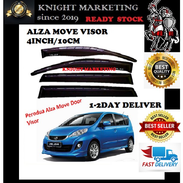 Perodua ALZA ประตู VISOR AIR PRESS ALZA MOVE VISOR ALZA 10CM/4INCH