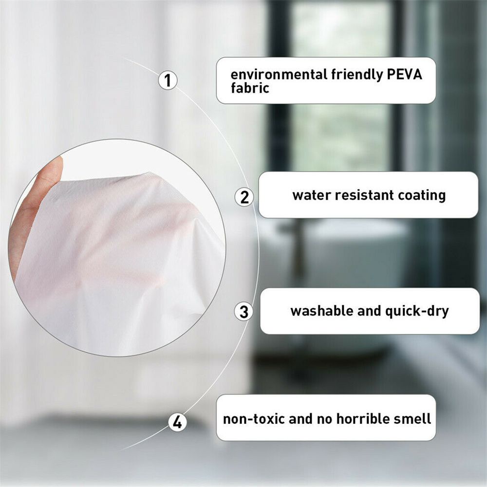 แนะนำ ผ้าม่าน ผ้าม่านอาบน้ำ PEVA หนา กันน้ำ กันเชื้อรา มี 12 ตะขอ สําหรับห้องน้ำ อ่างอาบน้ำ ใช้ในบ้าน ราคาพิเศษ มีเก็บเงินปลายทาง