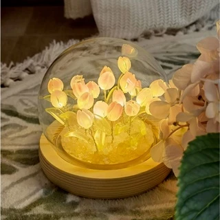 ดอกไม้อมตะ DIY ทิวลิป สวยงาม ไฟกลางคืน ตกแต่งห้อง ของขวัญวันเกิด