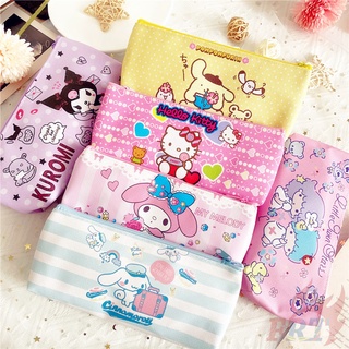 1 ชิ้น ❀ กระเป๋าดินสอ ลาย Sanrio ❀ กระเป๋าดินสอ ลาย Hello Kitty Cinnamoroll Kuromi My Melody Pompompurin Little Twin Stars สําหรับใส่เครื่องเขียน