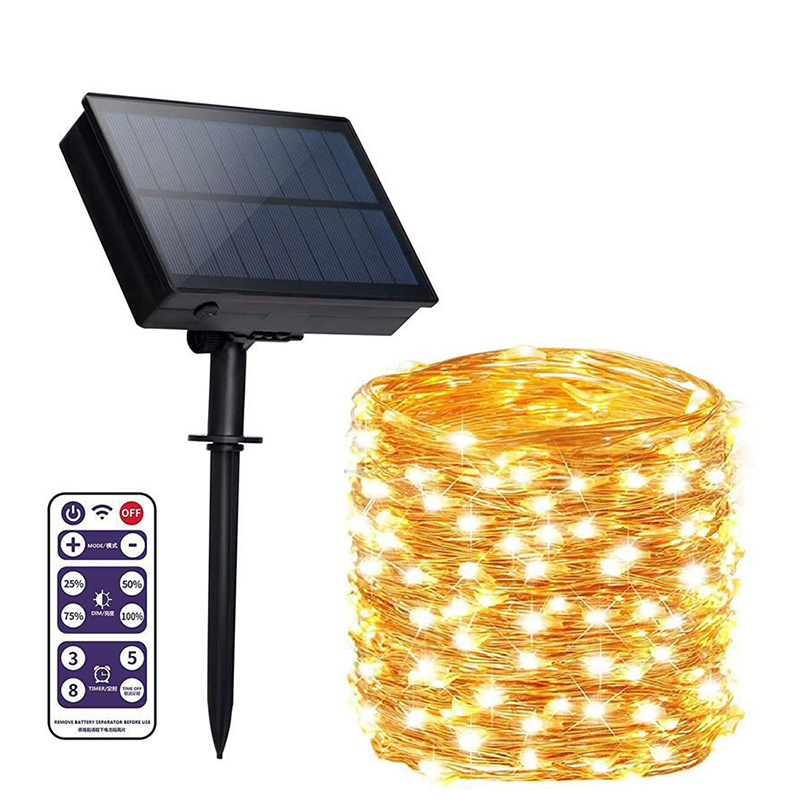 LED Solar Remote Outdoor  Fariy Lights 12M/22M/32M/42M  100LED /200LED/300LED/400LED  8 Modes Waterp