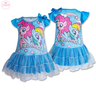 ชุดเดรสเด็ก กระโปรงผ้ามัน ชุดกระโปรง My Little Pony ลิขสิทธิ์แท้ โพนี่ ม้าโพนี่ เด็กหญิง  ชุดเด็กหญิง กระโปรงผ้ามัน