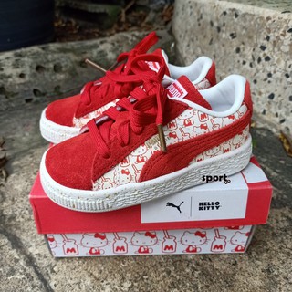 รองเท้าเด็ก รองเท้าลำลอง ลิขสิทธิ์แท้ 100% PUMA Suede Classic x Hello Kitty (Kids) 366465 01 พร้อมส่ง