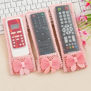 เคสผ้าคลุมรีโมททีวีป้องกันฝุ่นผูกโบว์