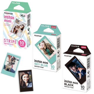 Fujifilm Instax Mini ฟิล์มทันที 30 ชิ้น 3 แผ่น (สีดํา + สีน้ําเงิน + ฟิล์มลาย)