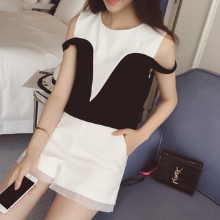 stitching sleeveless strapless chiffon