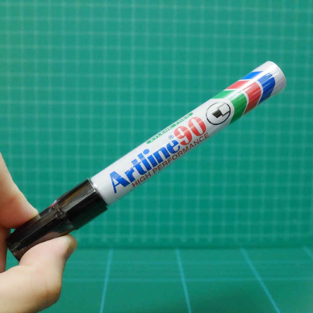 Artline 90 EK-90 Black ปากกามาร์คเกอร์ อาร์ทไลน์ #90 หัวตัด 2.0-5.0 มม. หมึกสีดำ (1กล่อง/12ด้าม) หมึ