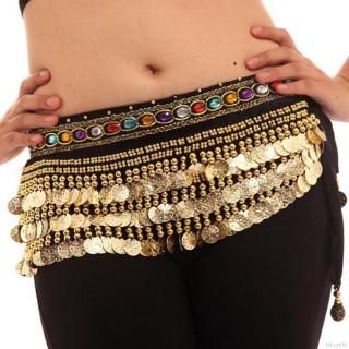 Bling Belly Dance Belt Hip Scarf Skirt Costume Wrap Gold 248 Coins Band Belt