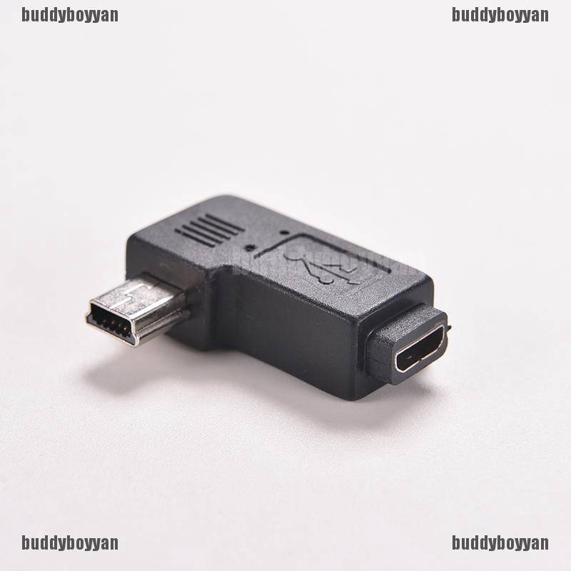 Thro อะแดปเตอร์แปลง Micro 5Pin ตัวเมีย เป็น Mini 5Pin ตัวผู้ 90 องศา USB