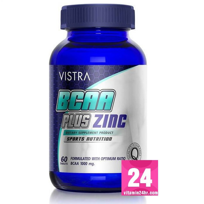 Vistra BCAA Plus Zinc Sport Nutrition บรรจุ 60 แคปซูล [ขวดน้ำเงิน] ทำให้กล้ามเนื้อมีความคงทน
