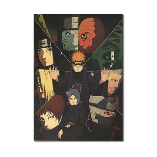 Xr [A2464] โปสเตอร์กระดาษคราฟท์ ลาย Naruto 138 สไตล์เรโทร สําหรับบาร์ คาเฟ่