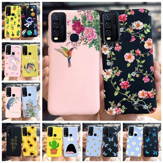 เคสโทรศัพท์มือถือซิลิโคนลายดอกไม้สําหรับ Vivo Y30 1938 Y50 1935 Y 50 Vivoy30 2020 6.53 นิ้ว