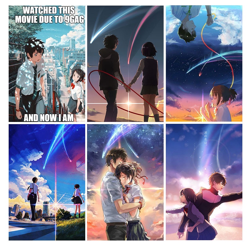 【Hf】ภาพจิตรกรรมปักครอสติสลาย Your Name Animation 5D ติดประดับเพชร Diy สําหรับตกแต่งบ้าน 30X40ซม.