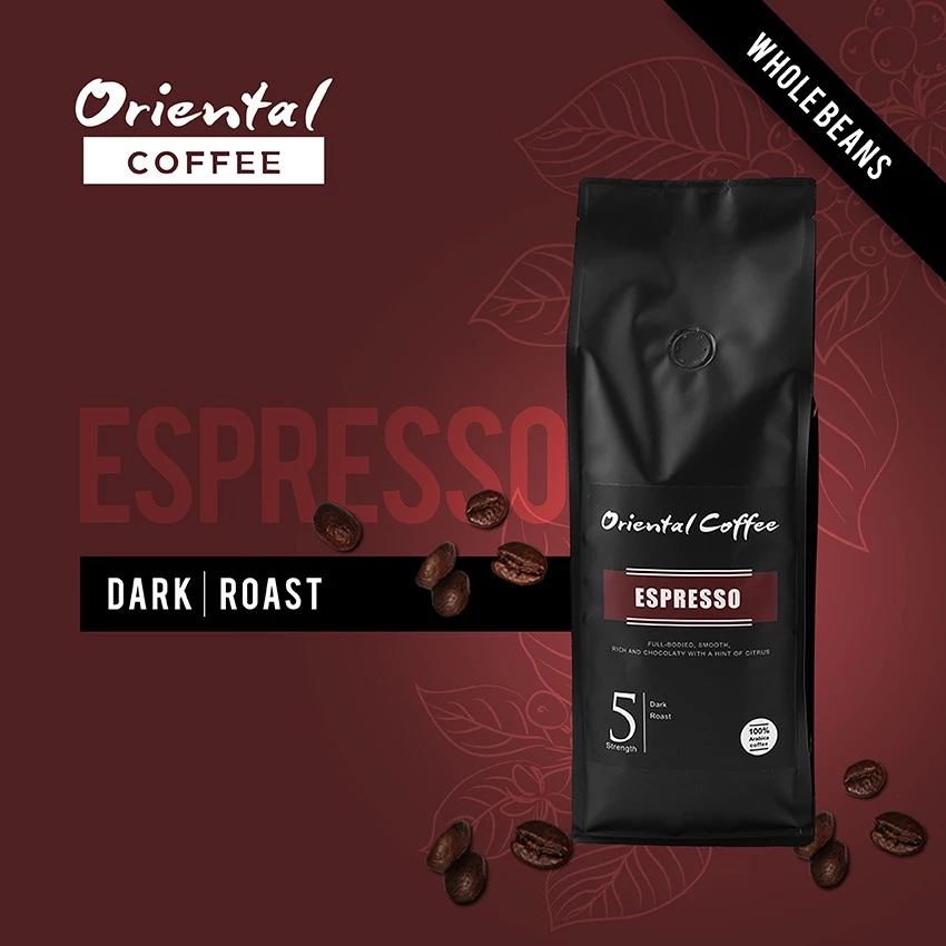 Espresso กาแฟอราบิก้า 100% คั่วเข้ม เบอร์ 5 ขนาด 500กรัม Single Origin กาแฟแม่จันใต้ คั่วสดใหม่