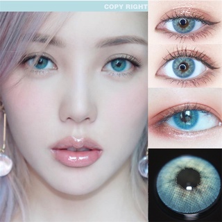 Aurora blue crazy คอนแทคเลนส์ บิ๊กบิวตี้ ขนาดเล็ก สีฟ้า สําหรับดวงตา สายตาสั้น ธรรมชาติ