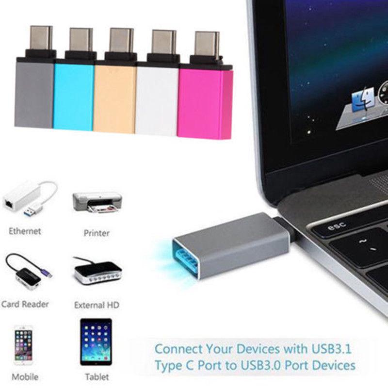 อะแดปเตอร์แปลงอลูมิเนียม USB 3.1 Type C Male to USB 3.0 A Female