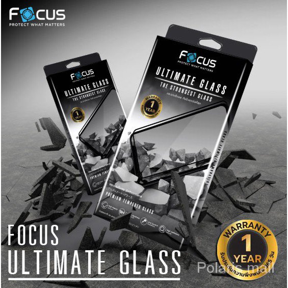 (ประกัน1ปี) ใหม่!! กระจกเต็มจอ Focus Full Frame Ultimate Glass FFUG - iPhone 7 8 SE 2020 X XR Xs 11 