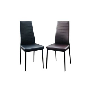 HomeHuk เก้าอี้กินข้าว เบาะหนัง/ผ้า ขาเหล็ก พนักพิงกลางหลัง 37x40.5x95 cm เก้าอี้ เก้าอี้ทำงาน High Back Dining Chair