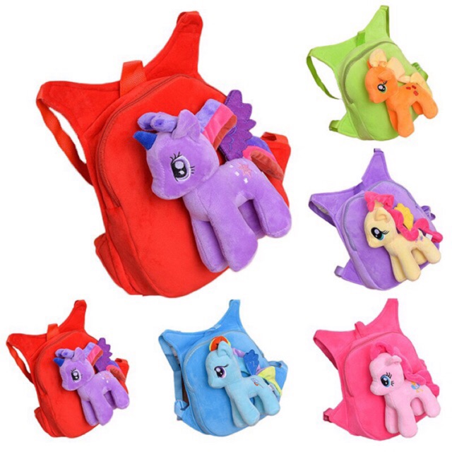 Little Pony กระเป๋าเด็กอนุบาล ตุ๊กตาม้าโพนี่ กระเป๋าเป้ตุ๊กตา